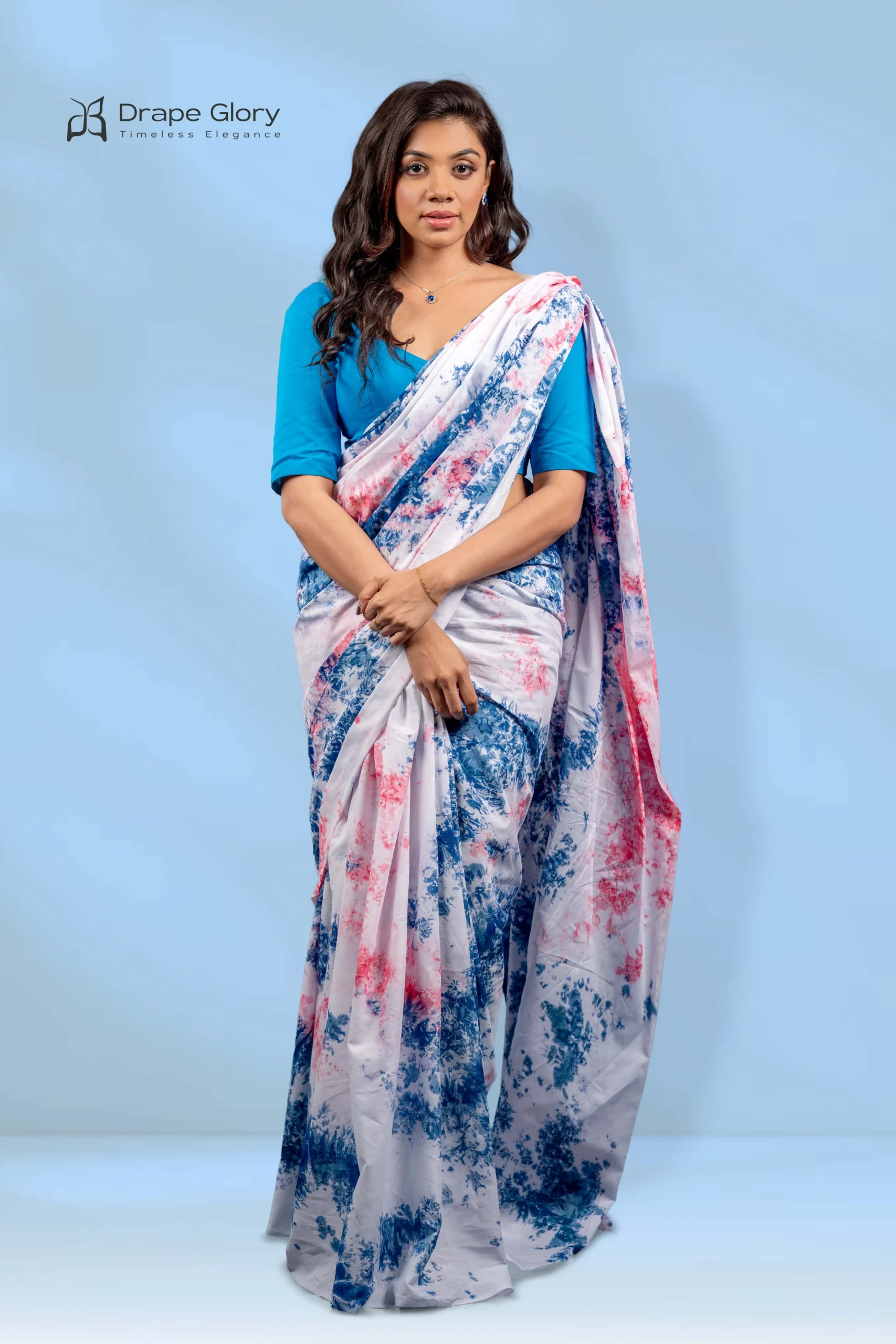 “Berry Sky” Tie Dye Saree – 260010BTD